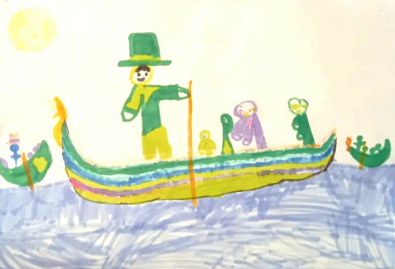 dessin d'un gondolier