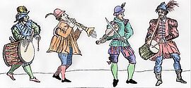 musiciens - crédit Thoinot Arbeau - Agrandir l'image (fenêtre modale)